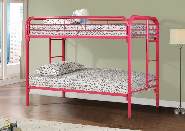 Morgan Pink Twin/Twin Metal Bunk bed