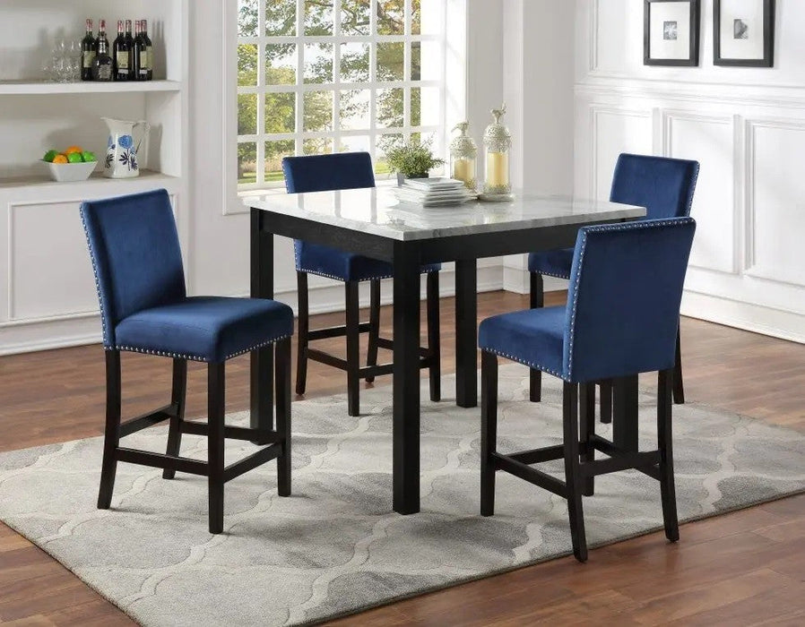 Nina Pub Table + 4 Chairs Blue