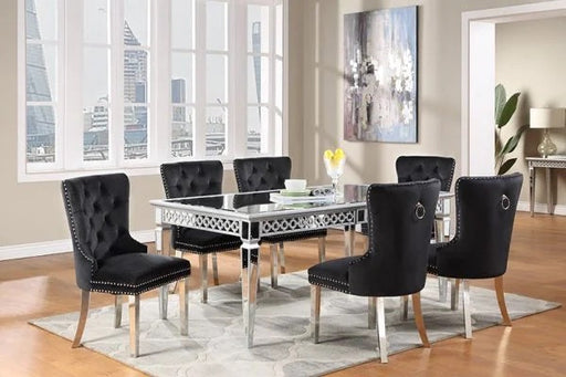 Carris Dining Table + 4 Black Chairs