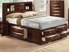Rico Merlot Queen Captain's Bed w/8 Storage Drawers