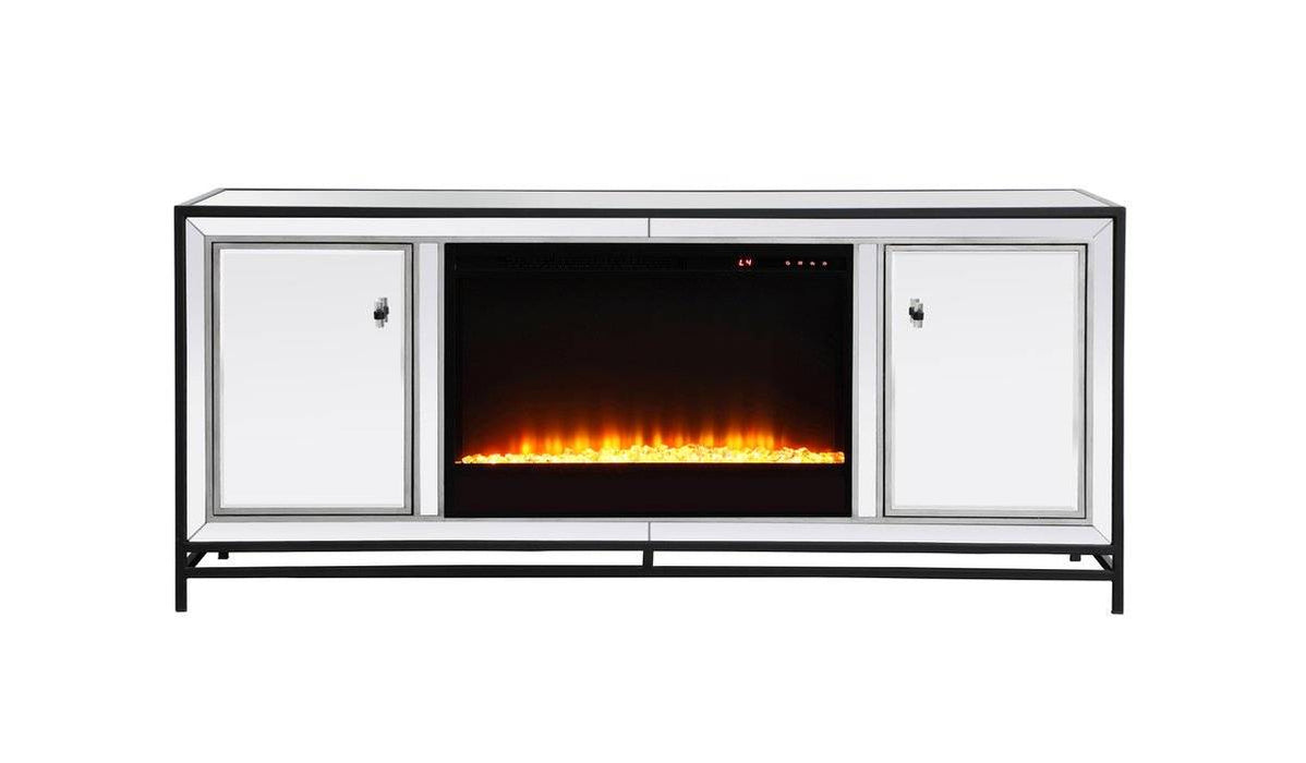 Lagasse Mirrored Fireplace TV Stand