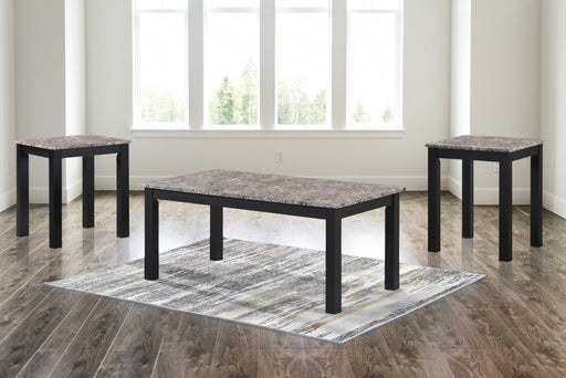 Dash Brown Faux Marble Coffee and 2 End Tables