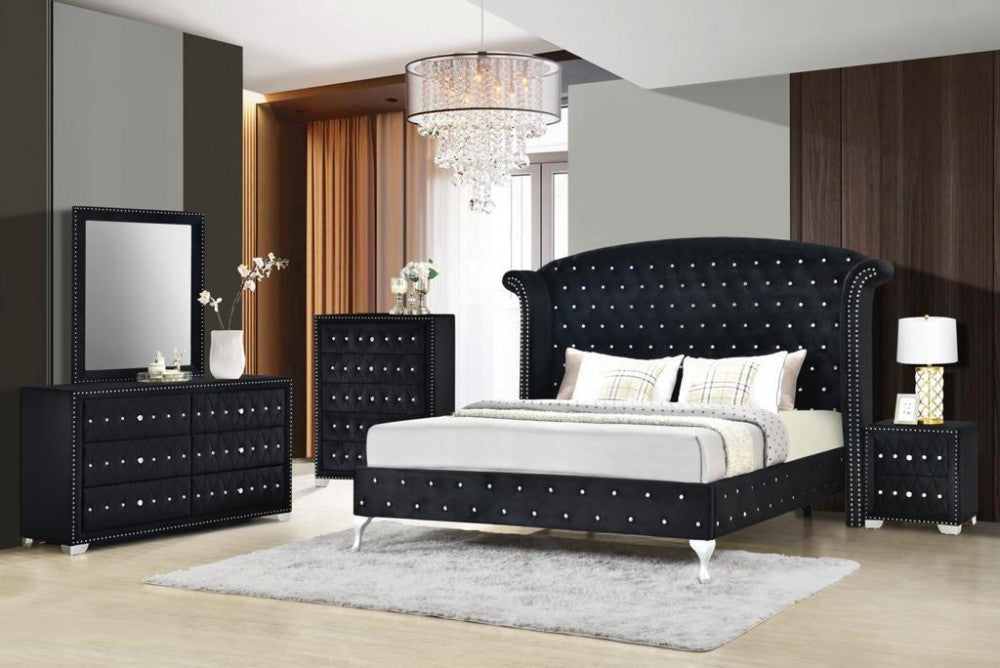 Ella Black Dresser Mirror King Bed | Price Busters Furniture