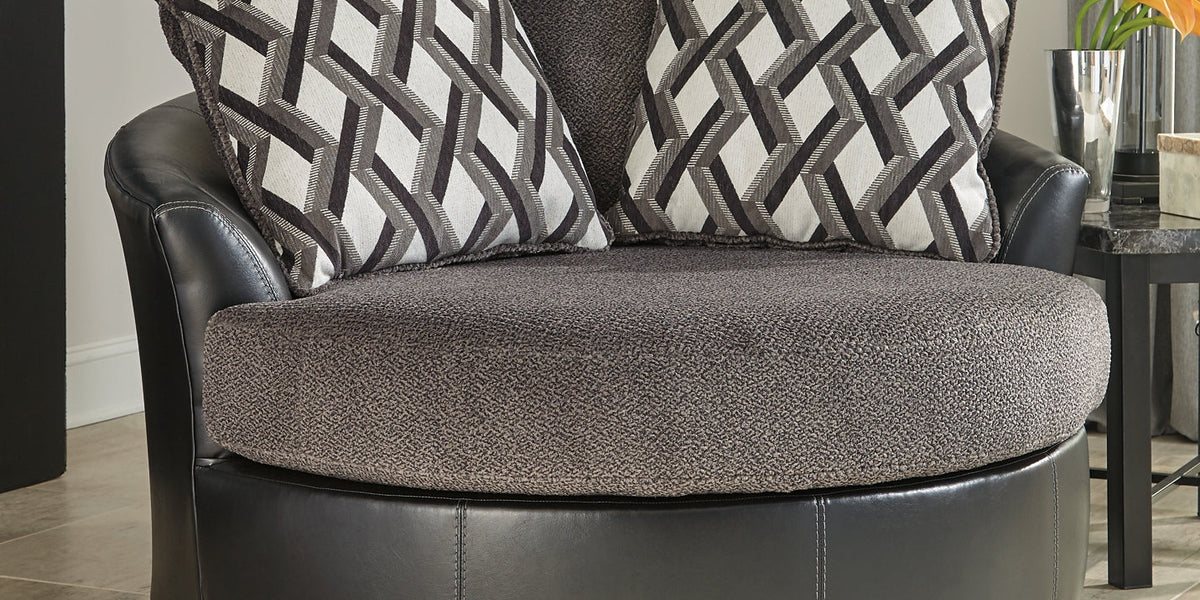 Kumasi Oversized Swivel Accent Chair Price Busters Furniture