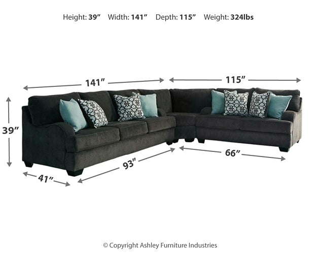 Charenton 3-Piece Sectional with Ottoman