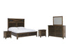 Wyattfield Queen Panel Bed with Storage with Mirrored Dresser and 2 Nightstands